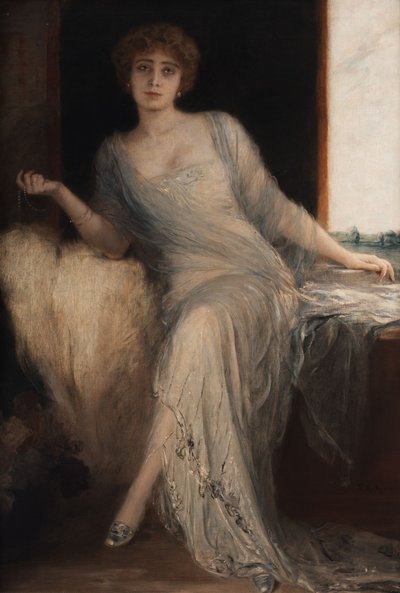 Retrato de una dama sentada de Friedrich August von Kaulbach